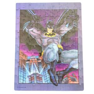 Batman 100 Piece Puzzle Golden 1989 Jumping in Gotham 11.5x15 Used Good